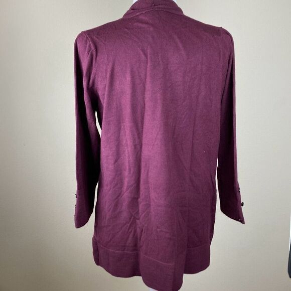 Evolution by Cyrus Myna Open Front Cardigan with Button Sleeve Detail in Ancho C - Picture 3 of 10